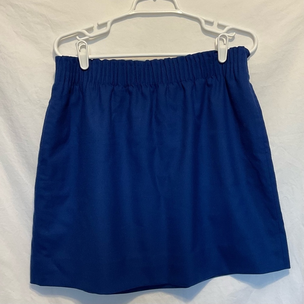 J. Crew Blue Smocked Mini Skirt Casual